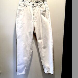 Eddie Bauer Denim loose fit- 5 pocket, 100% White cotton jeans, size 12